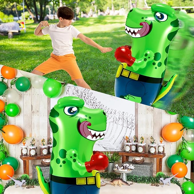 JOYIN Inflatable T-Rex Dinosaur Bopper 47 Inches, Bop Bag Inflatable Punching Toy
