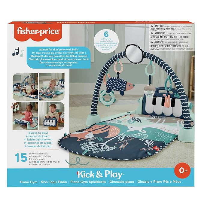 Fisher-Price Baby Playmat Kick & Play Piano Gym with Musical