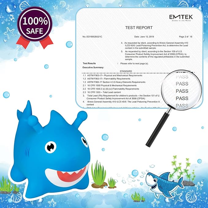 INPANY Bouncy Baby Shark Toys 2 Year Old Boy, Toddler Inflatable Hopper/Bounce Horse/Hopping Horse 3 4,