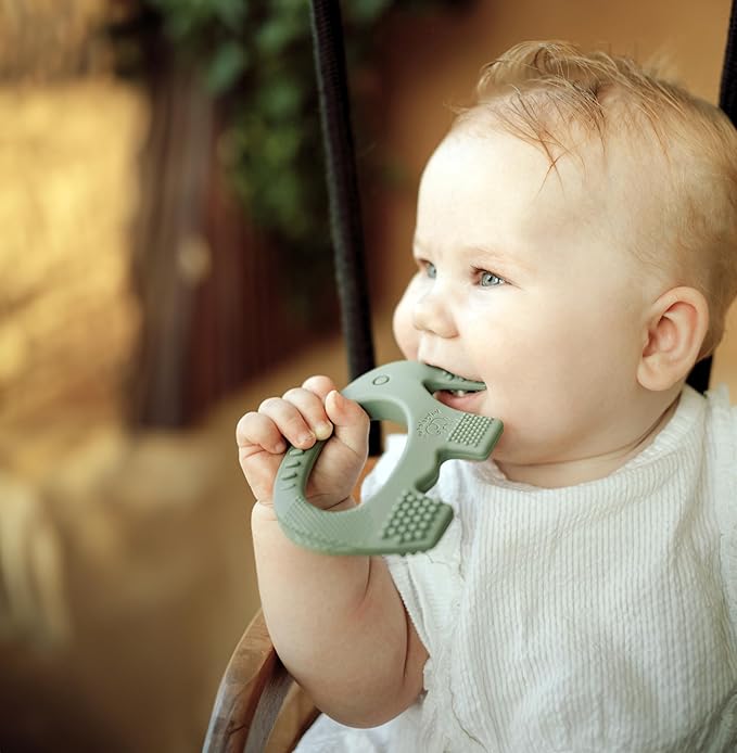 Teethers for Babies 6-12 Months - Baby Elefun 5x Pain Relief Toddler Teether. No More Ouch for Mom Anti Bite Trainer. Nurtures Grasping, Passing
