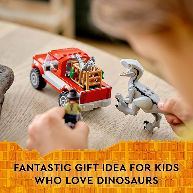 Lego Jurassic World Blue and Beta Velociraptor Capture 76946 - Features Truck, 2 Indoraptor Dinosaur Toys 6+ Years
