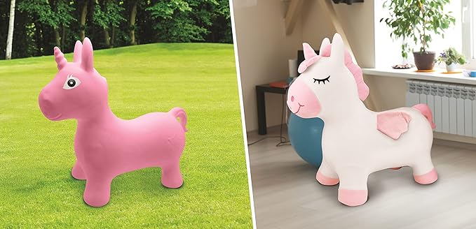 Lexibook BGP050UNI Inflatable Jumping Unicorn, for Indoor and Outdoor use