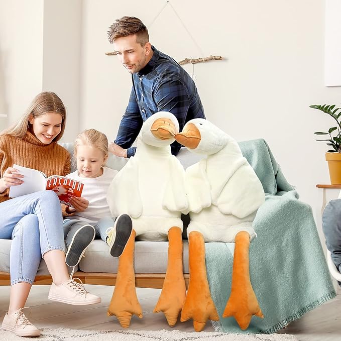 Goose Stuffed Animal 51 Inch Plush Doll Toy, Cute Duck Plush Cushion Soft Huge Plushies Pillow