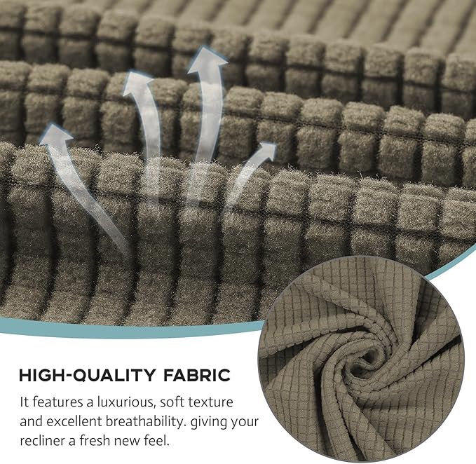 Recliner Chair Cover Lazy Boy Recliner Covers Recliner Covers for Recliner Chair 1 Piece Furniture Protector Prevent wear and pet Hair(Recliner,Khaki)