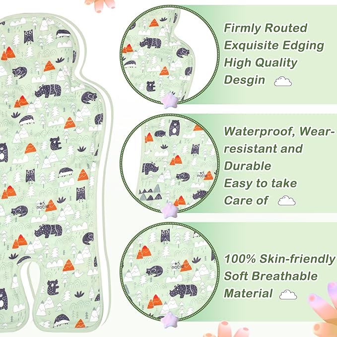 Pinkunn Gel Car Seat Baby Cooling Pad for Summer Breathable Stroller Cooler Pad Multifunctional Carseat Cooling Mat for Baby Child Dining Chair Safety Seat Stroller(Green,Forest)
