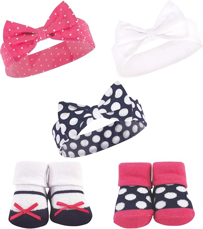 Hudson Baby baby-girls Headband and Socks Set
