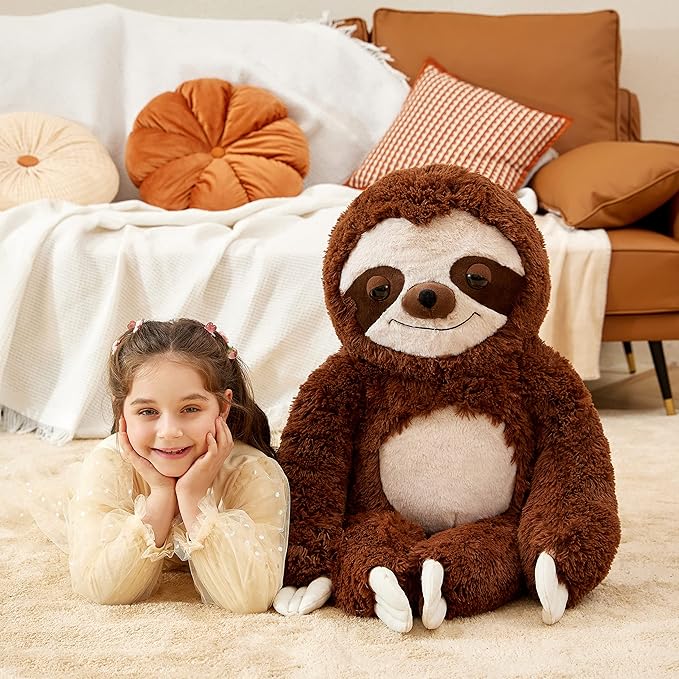 IKASA Giant Sloth Stuffed Animal Hanging Three Toed 30" Plush Toy,Large Big Jumbo Soft Toys