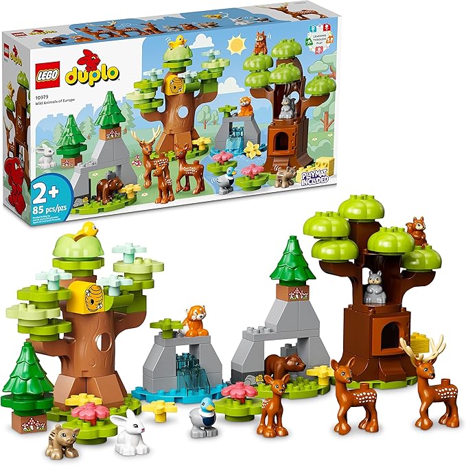 LEGO DUPLO Wild Animals of Europe 10979, Preschool Learning Toys for Toddlers 2 Plus Years Old with Deer