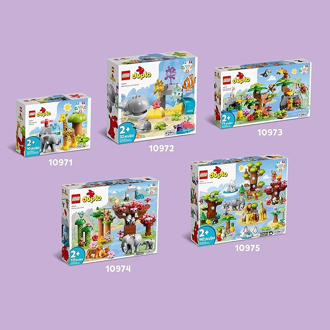 LEGO DUPLO Wild Animals of Europe 10979, Preschool Learning Toys for Toddlers 2 Plus Years Old with Deer