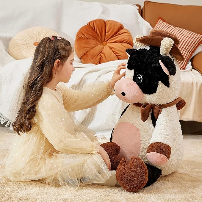IKASA Giant Cow Stuffed Animal Plush Toy,30 Inches Large Big Jumbo Soft Toys