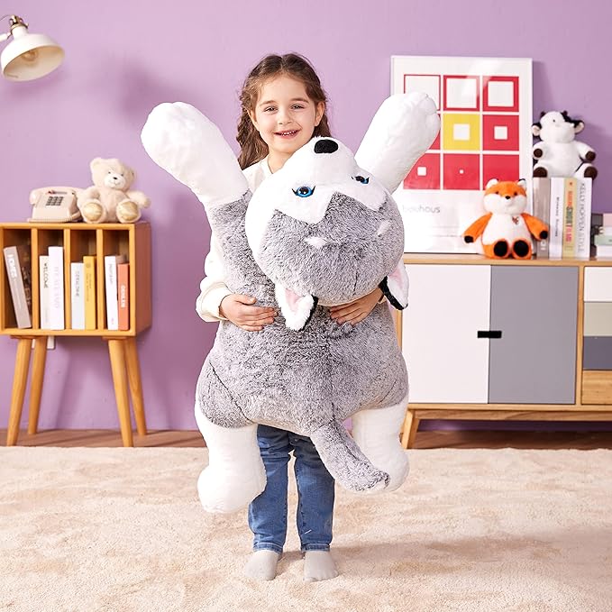IKASA Giant Husky Stuffed Animal Plush Toy,30" Large Dog Puppy Cute Jumbo Soft Toys