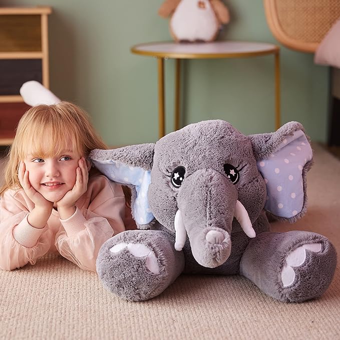IKASA Large Elephant Stuffed Animal Plush Toy,29" Giant Elephant Big Jumbo Soft Toys