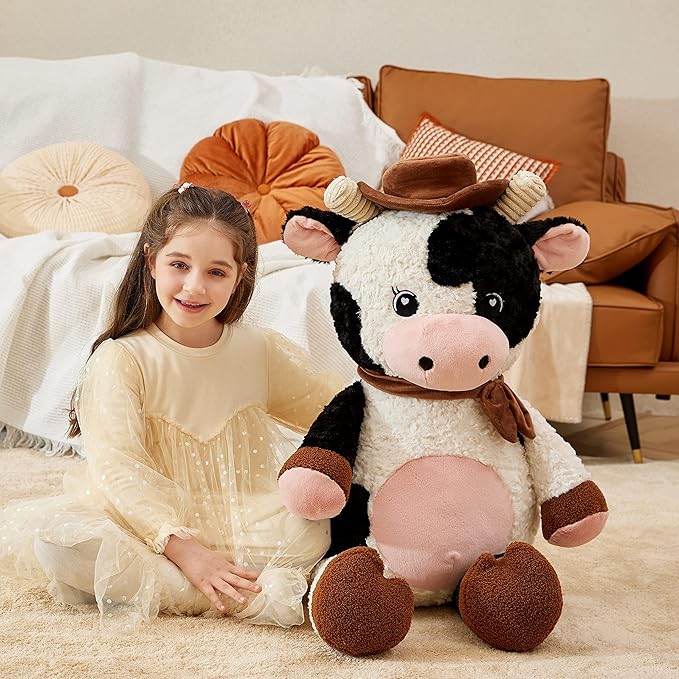 IKASA Giant Cow Stuffed Animal Plush Toy,30 Inches Large Big Jumbo Soft Toys