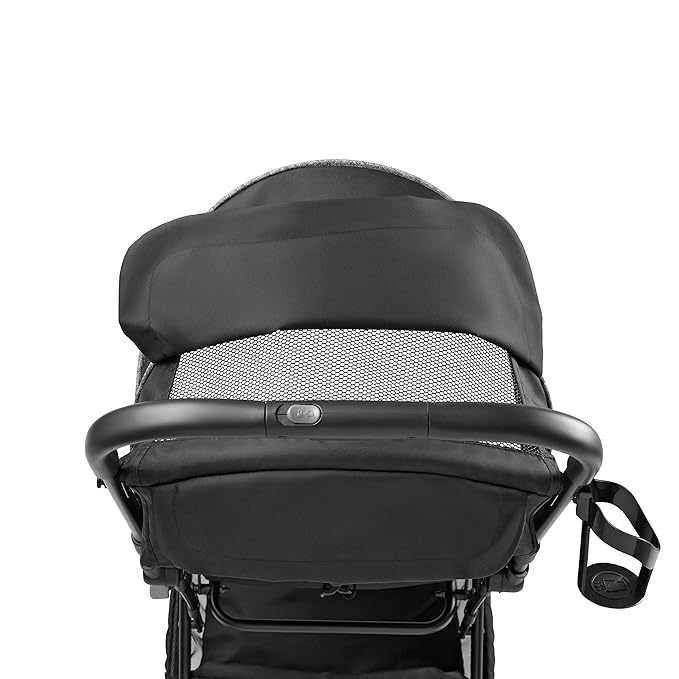3Dpac CS Compact Stroller, Black – Car Seat Adaptable Baby Lightweight Stroller with Convenient One-Hand Fold, Reclining Seat and Extra-Large Canopy