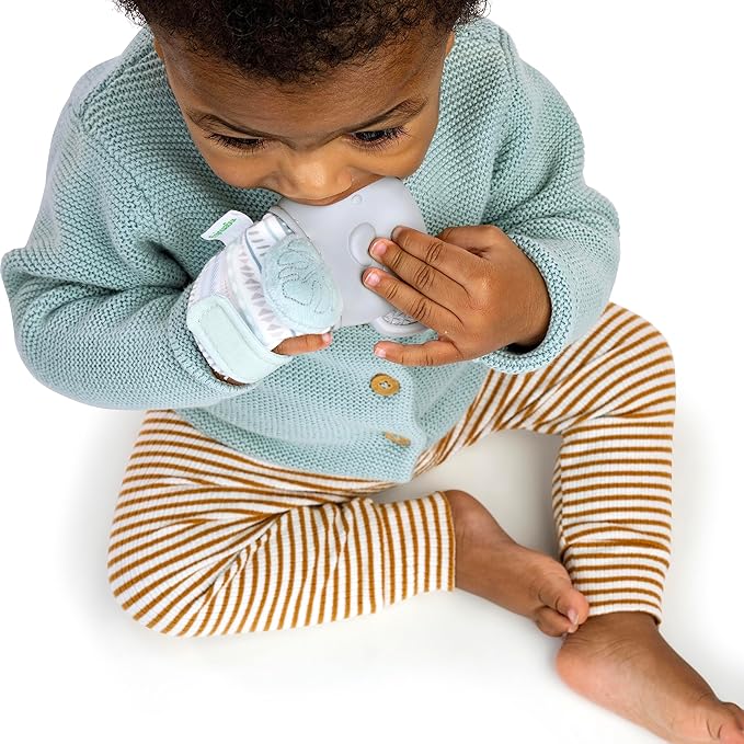 Ingenuity Teething Mitt & Rattle for Baby, BPA-Free Silicone