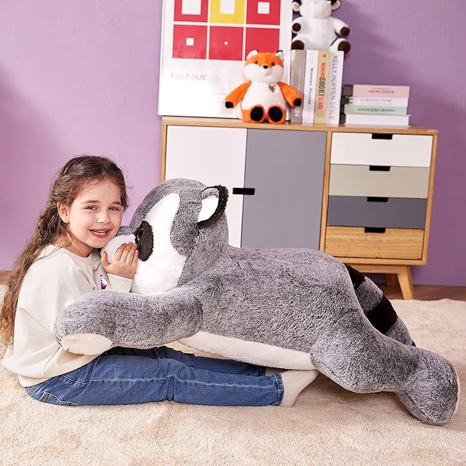 IKASA Giant Raccoon Stuffed Animal Plush Toy,Large Racoon 30" Cute Jumbo Soft Toys