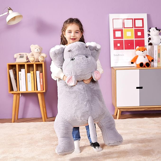 IKASA Giant Hippo Stuffed Animal Plush Toy,Large Hippopotamus Cute 30" Jumbo Soft Toys