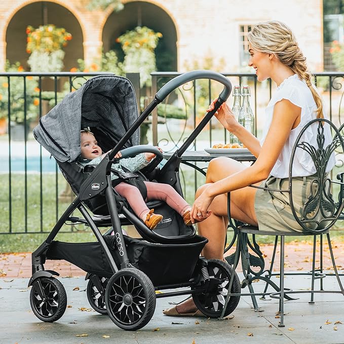 Chicco Corso Primo ClearTex Travel System - Aspen | Black