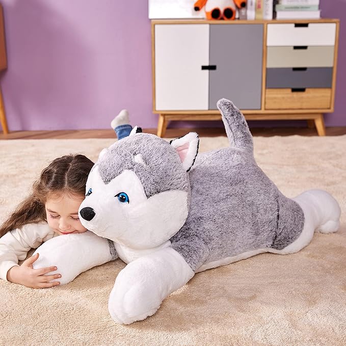IKASA Giant Husky Stuffed Animal Plush Toy,30" Large Dog Puppy Cute Jumbo Soft Toys