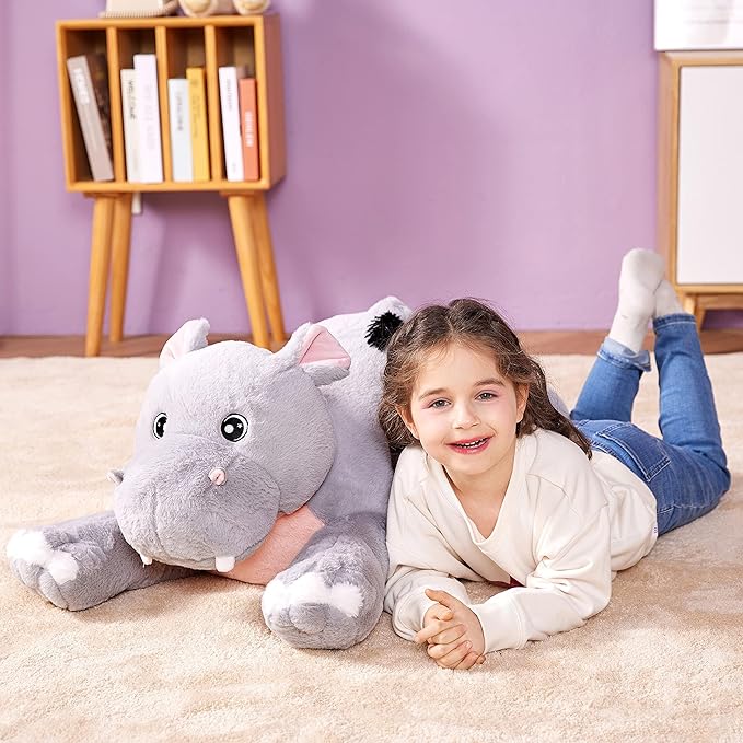 IKASA Giant Hippo Stuffed Animal Plush Toy,Large Hippopotamus Cute 30" Jumbo Soft Toys
