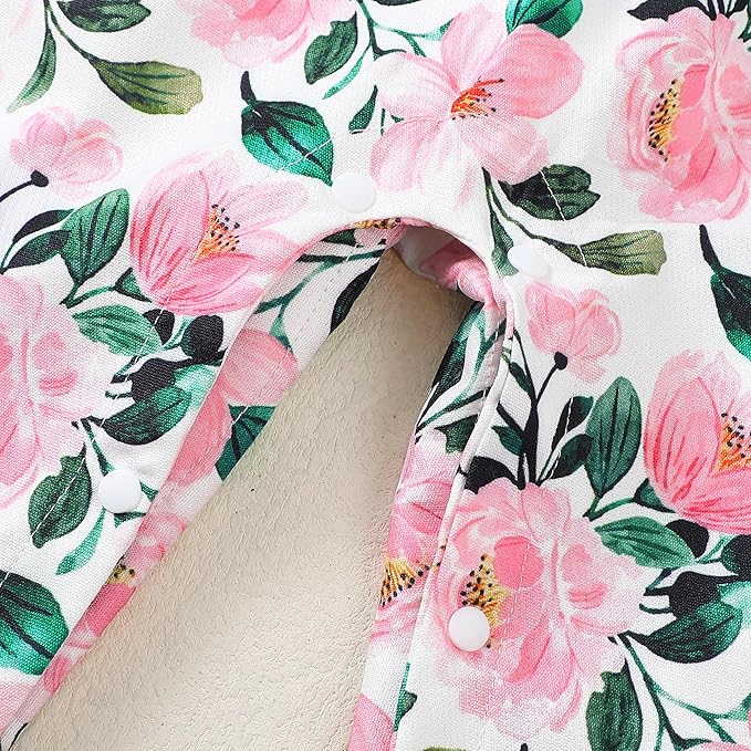 Newborn Baby Girls One Piece Romper Jumpsuit Cute Floral Print