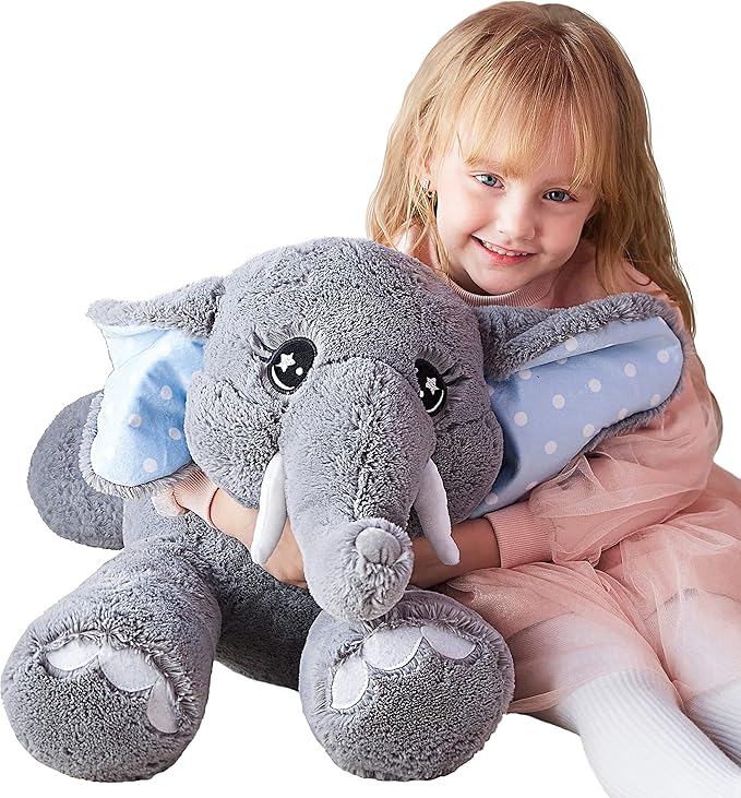 IKASA Large Elephant Stuffed Animal Plush Toy,29" Giant Elephant Big Jumbo Soft Toys