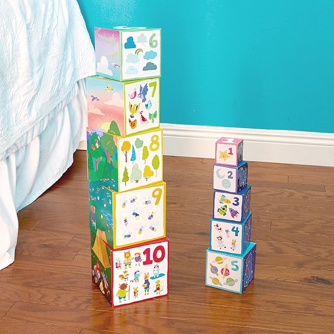 Educational Insights Bright Basics Nest & Stack Cubes, Stacking Cubes 2+