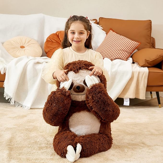 IKASA Giant Sloth Stuffed Animal Hanging Three Toed 30" Plush Toy,Large Big Jumbo Soft Toys