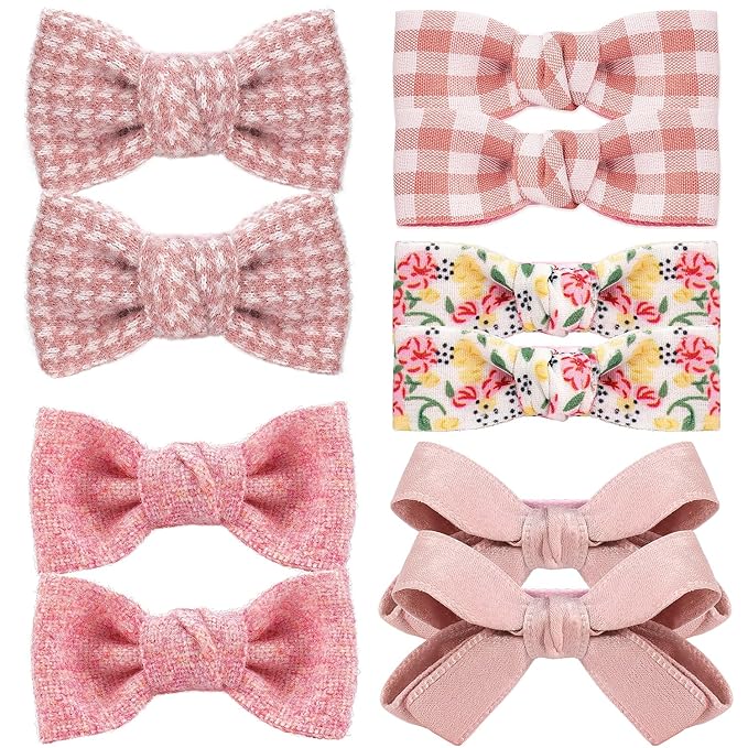Baby Hair Clips,10Pcs 2" Fully Lined Hair Bow Clips for Babies