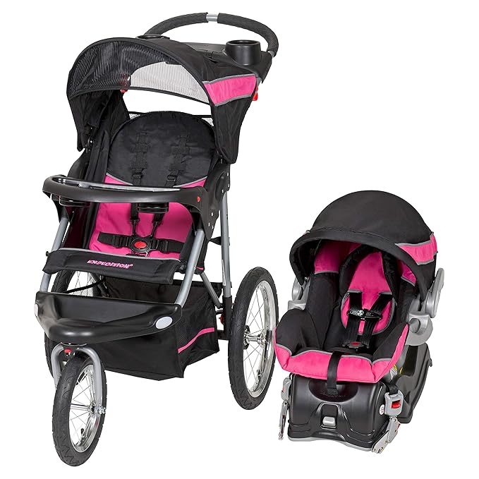 Baby Trend Expedition® Jogger Travel System with EZ Flex-Loc® Infant Car Seat, Bubble Gum