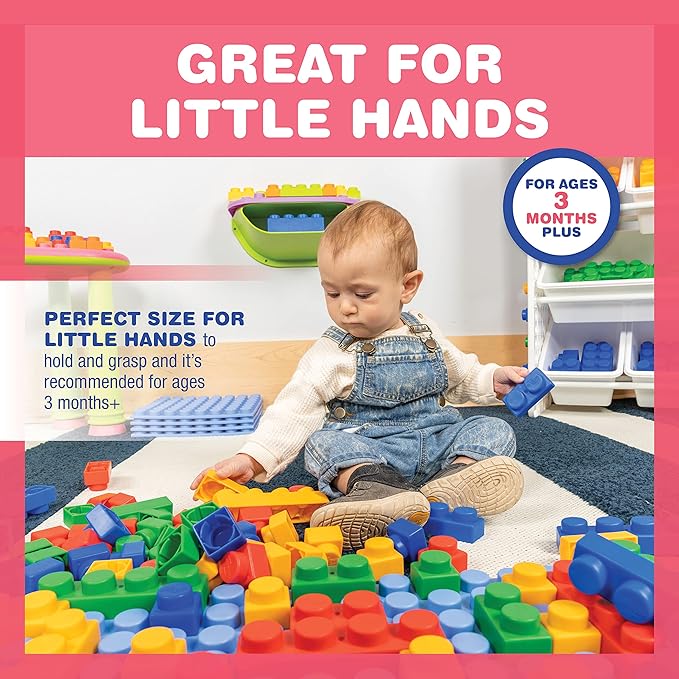 UNiPLAY Platform Soft Building Blocks — Educational Sensory Stacking Blocks, 11 x 11 Inch 3 Months (64-Piece Set)