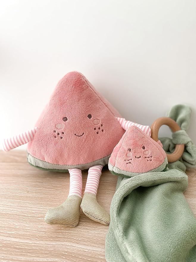 MON AMI Premium Water-Melonie Soft Stuffed Plush Toy 10”, Whimsical Adorable Face - Handcrafted Squishable Fruit Doll