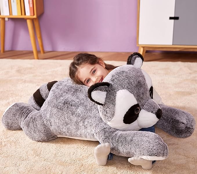 IKASA Giant Raccoon Stuffed Animal Plush Toy,Large Racoon 30" Cute Jumbo Soft Toys