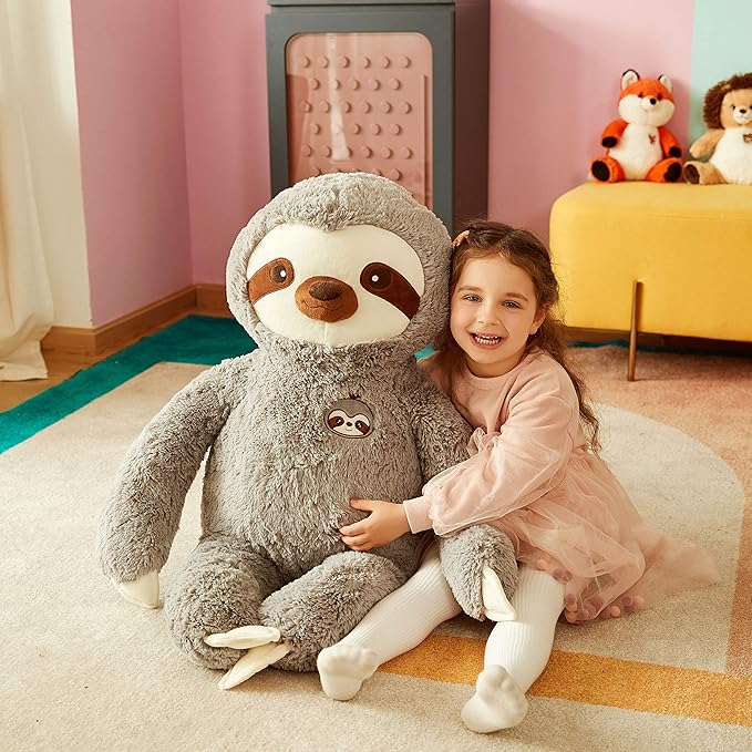 IKASA Large Sloth Stuffed Animal Plush Bradypode Toy for Children 30 inches)