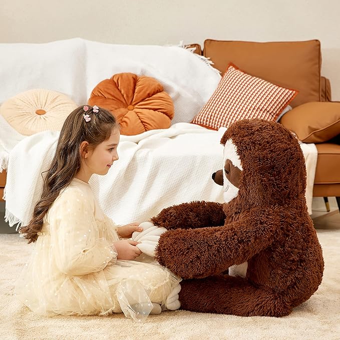 IKASA Giant Sloth Stuffed Animal Hanging Three Toed 30" Plush Toy,Large Big Jumbo Soft Toys