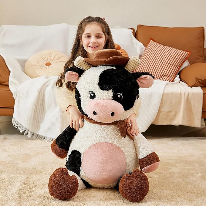 IKASA Giant Cow Stuffed Animal Plush Toy,30 Inches Large Big Jumbo Soft Toys