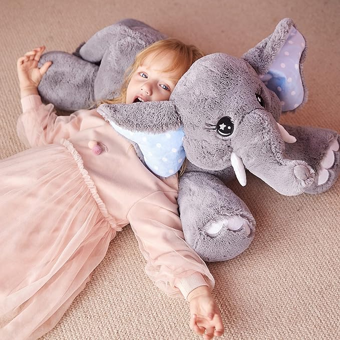IKASA Large Elephant Stuffed Animal Plush Toy,29" Giant Elephant Big Jumbo Soft Toys
