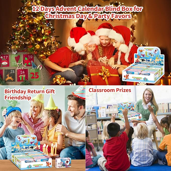 Party Favors for Kids, 12 Pack 36 Kinds of Animals Building Block Toy Stocking Stuffer Classroom Prize Goodie Bags Easter Gift Building Set 6-12+