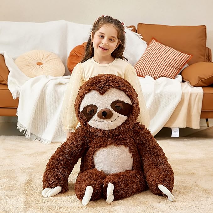 IKASA Giant Sloth Stuffed Animal Hanging Three Toed 30" Plush Toy,Large Big Jumbo Soft Toys