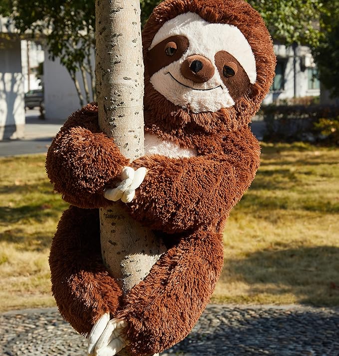 IKASA Giant Sloth Stuffed Animal Hanging Three Toed 30" Plush Toy,Large Big Jumbo Soft Toys