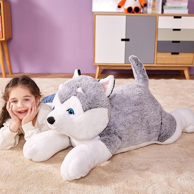 IKASA Giant Husky Stuffed Animal Plush Toy,30" Large Dog Puppy Cute Jumbo Soft Toys