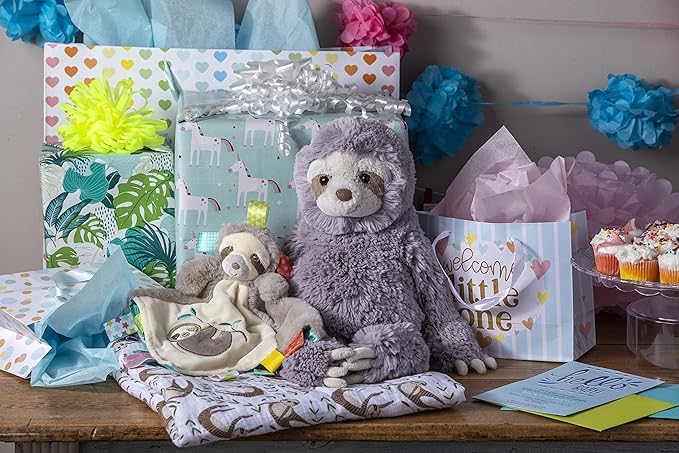 Taggies Soothing Sensory Stuffed Animal Security Blanket, Molasses Sloth 13 x 13-Inches
