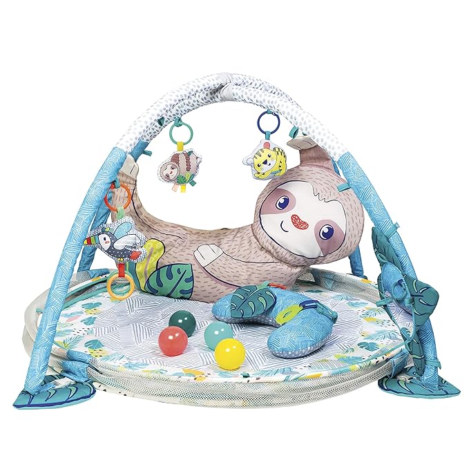Infantino 4-in-1 Sloth Jumbo - Combination Baby Activity Gym and Ball Pit for Sensory Exploration and Motor Skill Development, for Newborns
