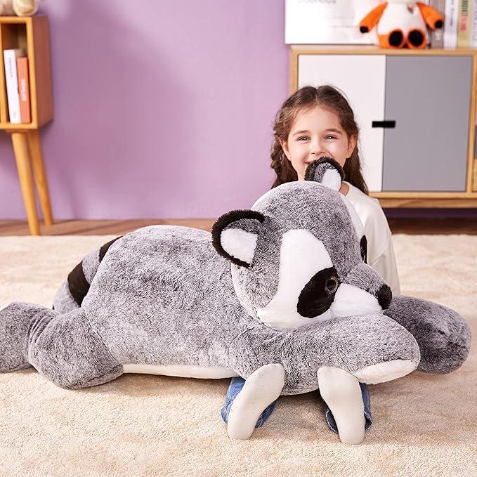 IKASA Giant Raccoon Stuffed Animal Plush Toy,Large Racoon 30" Cute Jumbo Soft Toys