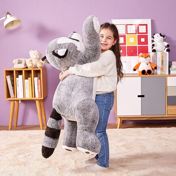 IKASA Giant Raccoon Stuffed Animal Plush Toy,Large Racoon 30" Cute Jumbo Soft Toys