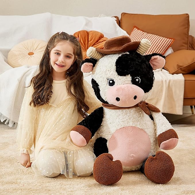 IKASA Giant Cow Stuffed Animal Plush Toy,30 Inches Large Big Jumbo Soft Toys