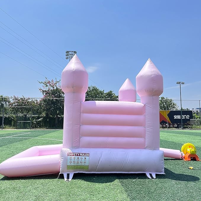 Pink Bounce House with Ball Pit 120x96x96 inch Commercial Grade 100% PVC 10x8x8FT)