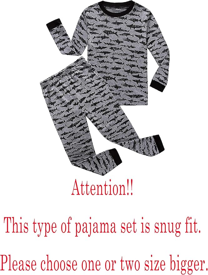 Family Feeling Little Big Boy Pajamas Sets 100% Cotton Pjs