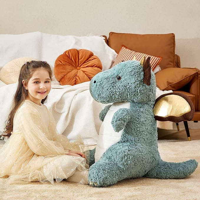 IKASA Giant Dragon Stuffed Animal Plush Toy,23" Large Winged Dinosaur Big Jumbo Soft Toys