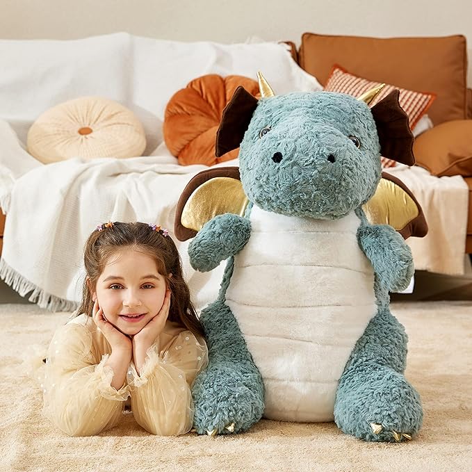 IKASA Giant Dragon Stuffed Animal Plush Toy,23" Large Winged Dinosaur Big Jumbo Soft Toys